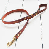 Personalised Phone Number Embossed Leather Dog Leads | Personalised Dog Leads